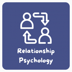 Relationship psychology icon showing two people connected by directional arrows