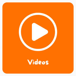 Videos icon with play button illustration